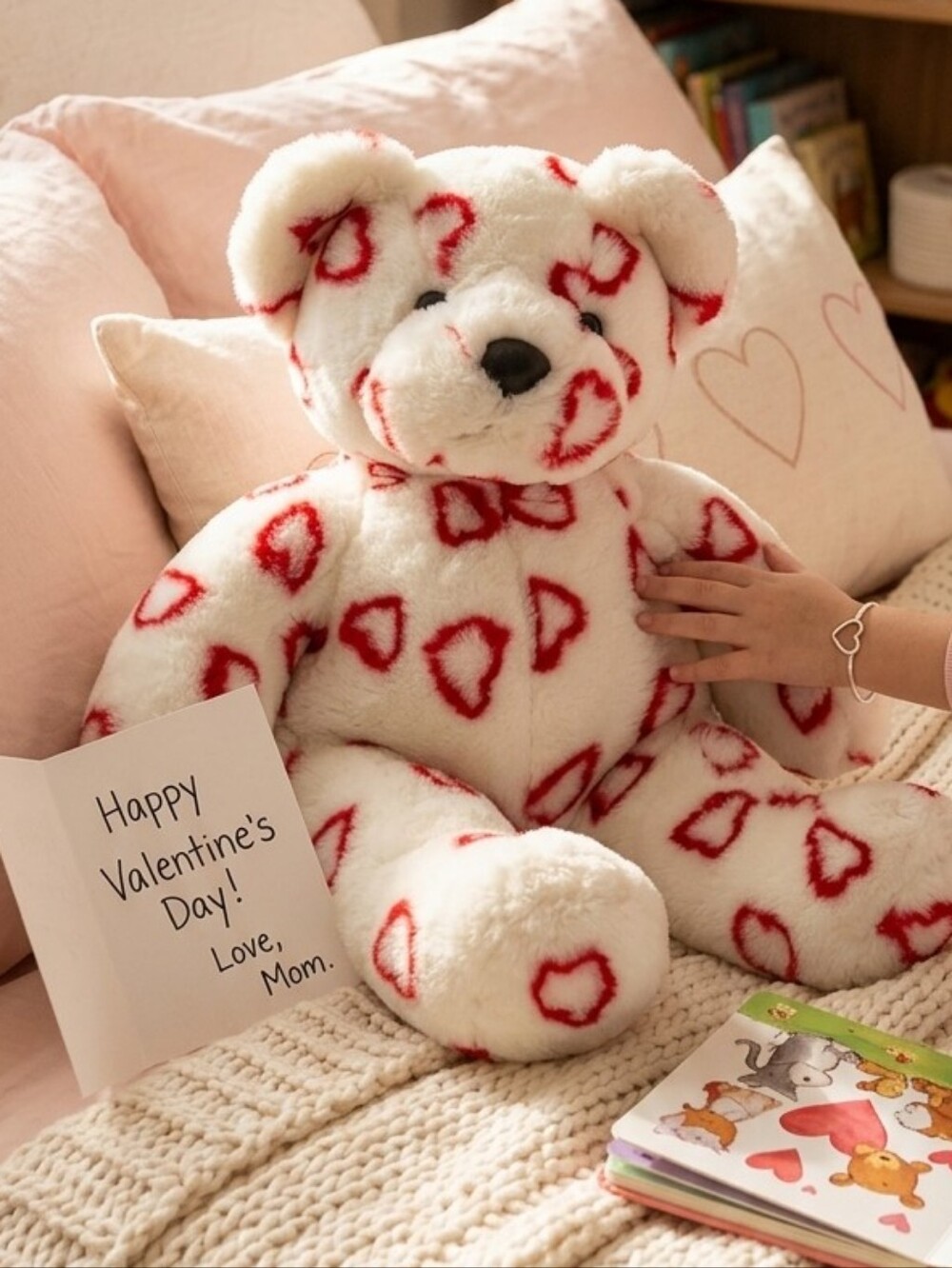 "Love ❤️ at First Hug" Large 18" Woven Heart Teddy Bear By Fiesta